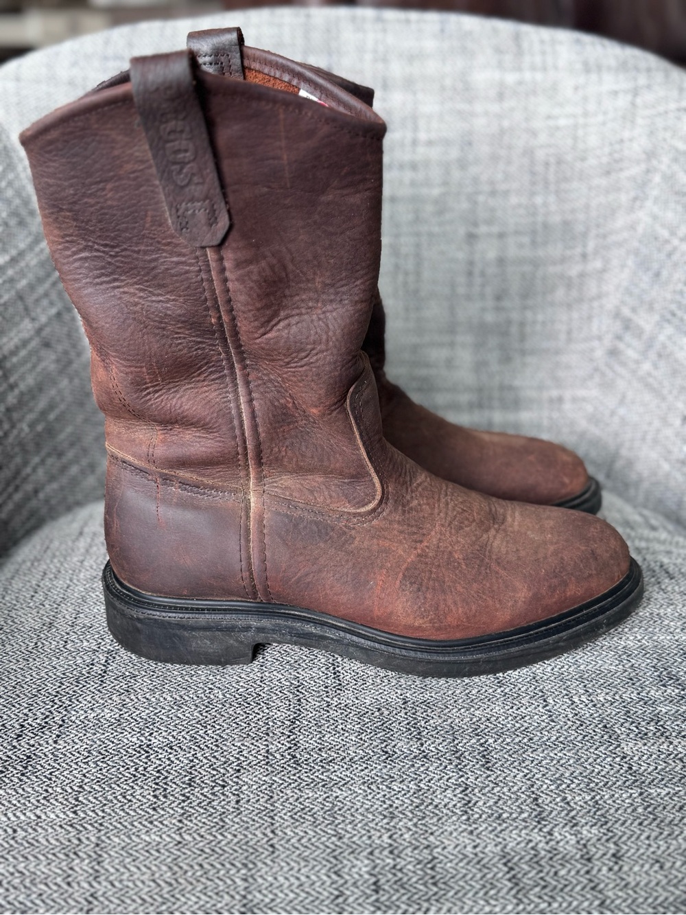 Red Wing Pecos 1159 Brown Leather Pull On Work Boots Men’s 9